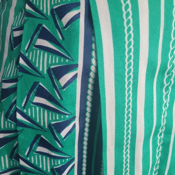 Collective Concepts Chic Green Patterned Sleeveless Dress - Picture 6 of 8